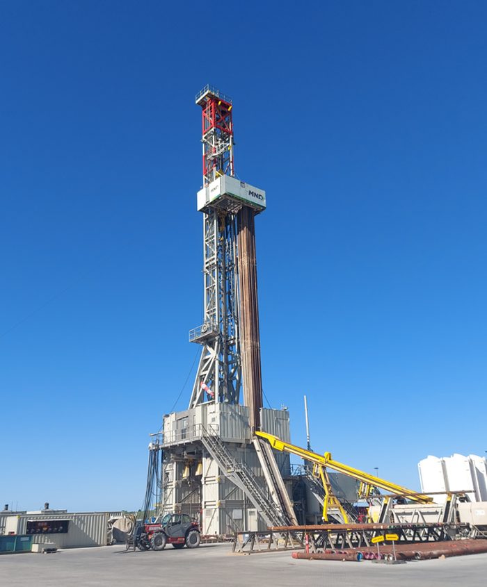 Drilling rig in the Havnsø area, Zealand, Denmark
